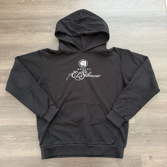 Rare El Silencio Black Logo Mezcal Tequila Promo Hoodie L USA MADE - Picture 2 of 7
